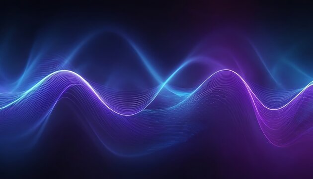 Digital waveforms in blue and purple, abstract background. Abstract digital background with flowing waves in vibrant blue and purple hues. Radiant lighting, flowing motion,curve, form, 156