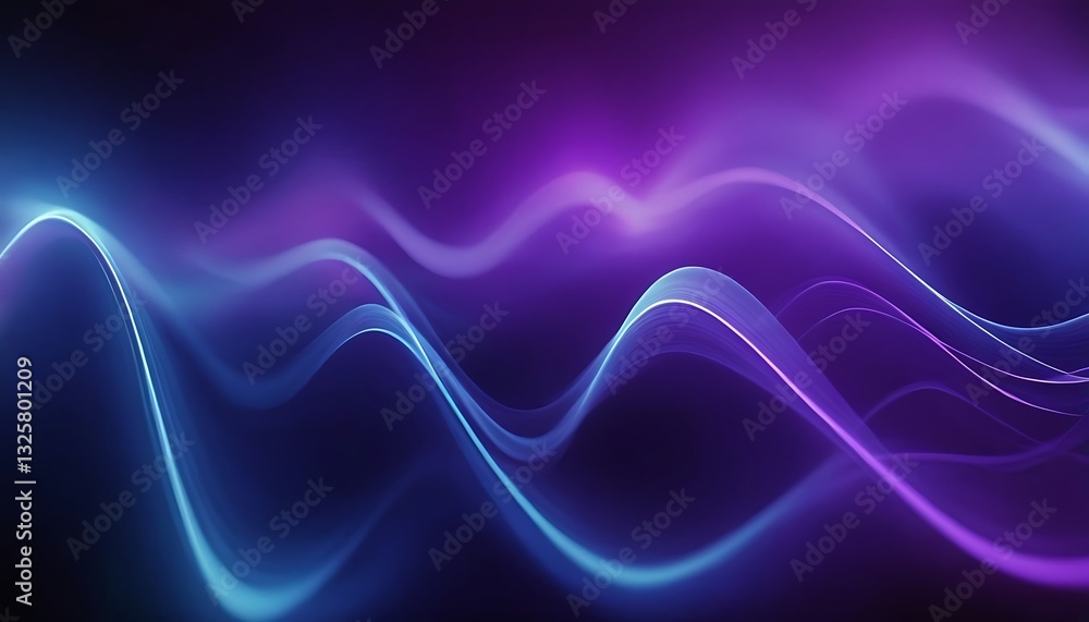 Poster digital waveforms in blue and purple, abstract background. abstract digital background with flowing 