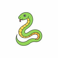 green snake vector illustration