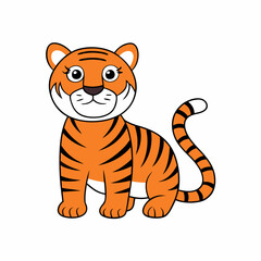 tiger cartoon isolated on white