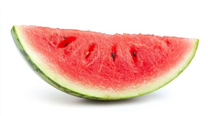 Fresh Watermelon Slice on White Background Ready for Summer Treats