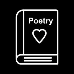 Romantic poetry book Vector Icon