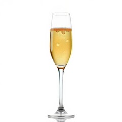 Elegant flute filled with bubbly golden liquid, ready for a celebration or special occasion toast.