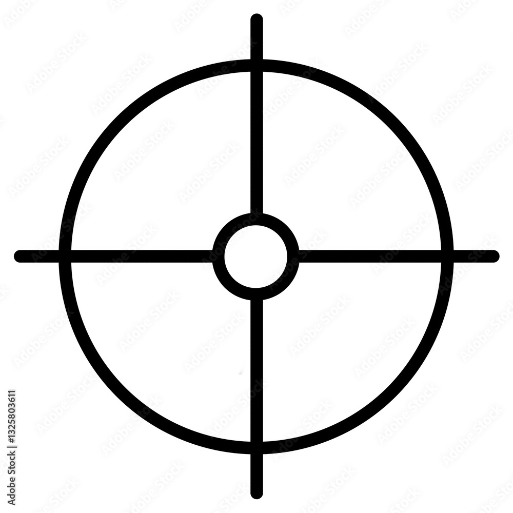 Aufkleber targeting icon element circle frame line art, target symbol design transparent background png file