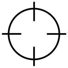 Targeting icon element circle frame line art, target symbol design transparent background png file 