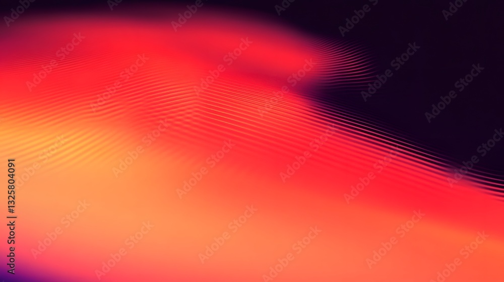 Poster vibrant red and orange gradient with textured linear pattern