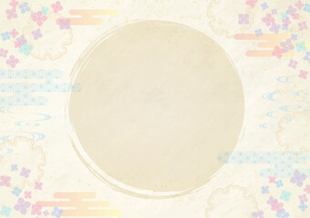 Japanese style background with hydrangea