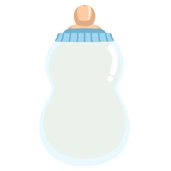 Fototapeta premium Baby Milk Bottle with Blue Cap Illustration