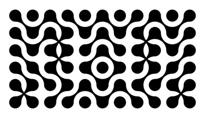 Set black metaballs isolated on a white background. Modern contemporary geometric shapes and elements. Vector illustration