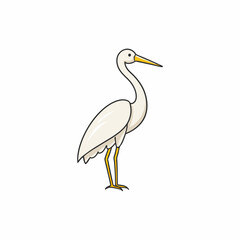 egret on white background