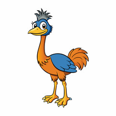 emu isolated on white