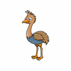 emu isolated on white