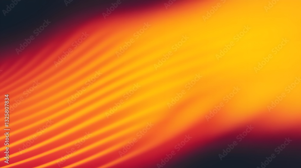 Poster an abstract image displays curved lines with warm color gradients
