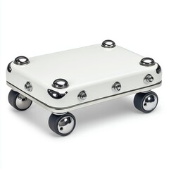 Small White Cart with Chrome Accents and Black Wheels, Generative AI.
