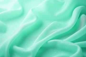 Obraz premium Dreamy soft mint green tulle fabric with subtle shimmer, soft, delicate
