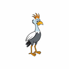 vector illustration of a secretarybird