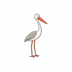 stork on a white background