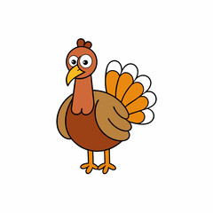 vector illustration of cartoon turkey