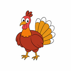 vector illustration of cartoon turkey
