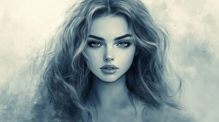 Portrait of a Woman with Blue Hair in Soft Lighting