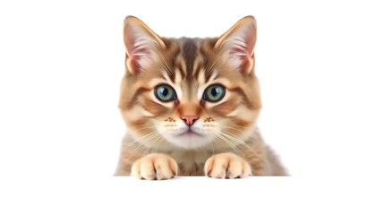 Obraz premium Cute British Shorthair Cat Folded Ears A Surface Isolate