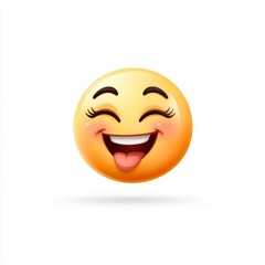 Fototapeta premium Smiling emoticon with tongue out