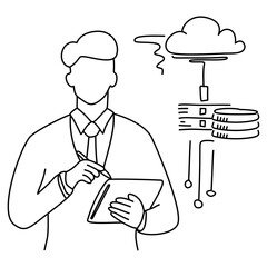 depicting data analysis, cloud computing, and AI concepts. Perfect for UI UX design, presentations, and tech