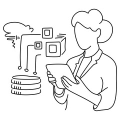 depicting data analysis, cloud computing, and AI concepts. Perfect for UI UX design, presentations, and tech