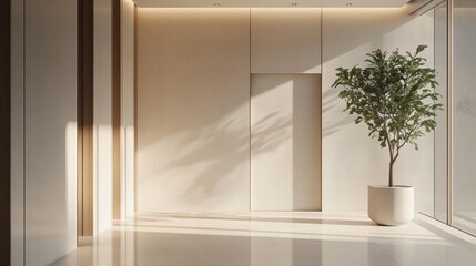 Modern Elevator doors of office or hotel hallway, Lobby interior, corridor in house with lift,Black elegant lift for passenger or cargo elevators,copy space.