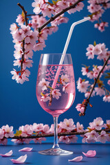 cherry blossom in glass