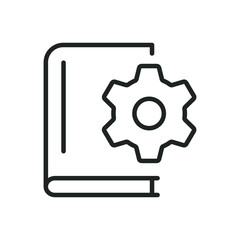 Manual book thin line icons. Editable stroke and Perfect pixel on transparent background