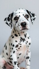 Dalmatian Puppy A Curious Expression Its Distinctive Black Spots