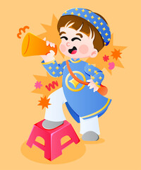 A boy wearing a traditional Vietnamese áo dài during Tet.