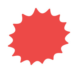 シンプルでポップな赤いギザギザした楕円形のイラスト - 吹き出しやフレームなどのパーツ素材