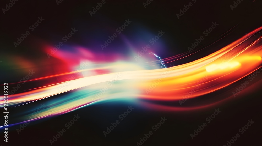 Poster colorful swirling light trails create a vibrant abstract background image
