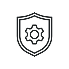 Protection setup thin line icons. Editable stroke and Perfect pixel on transparent background