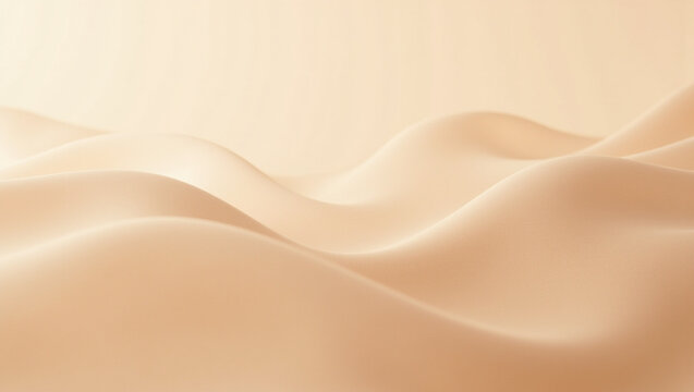 Soft, flowing fabric in warm beige tones creates serene and elegant background. gentle curves and smooth texture evoke sense of calm and sophistication