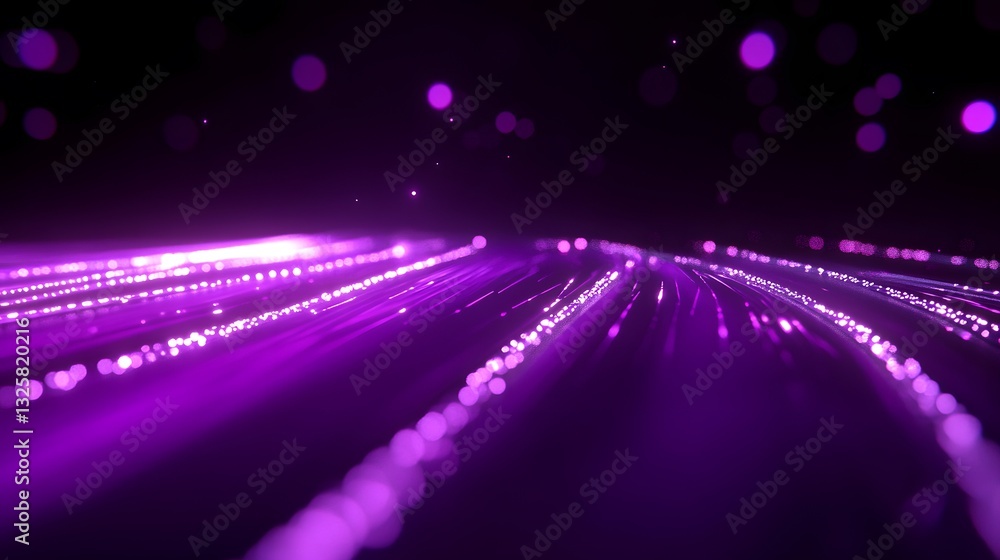 Aufkleber illuminated pathways of shimmering light extending towards the horizon