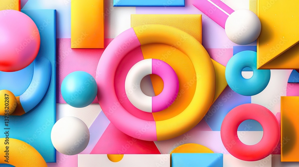 Poster colorful geometric shapes and patterns for modern design projects