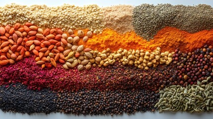 Vibrant Spice Panorama: A Colorful Culinary Tapestry