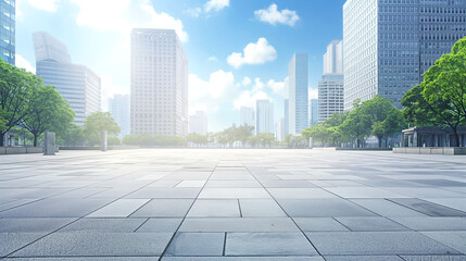 The expressway and the modern city road with skyline