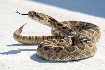 Fototapeta premium rattlesnake with white background