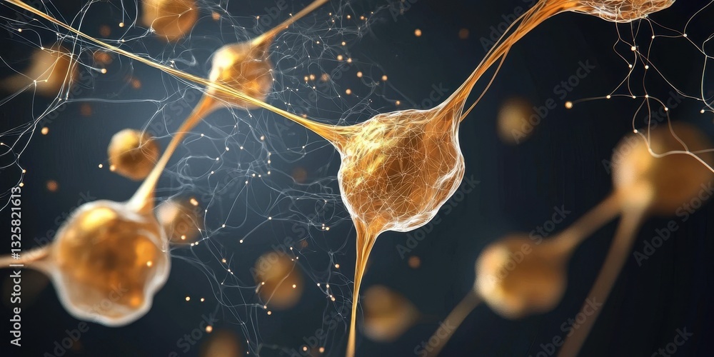 Aufkleber a close-up view of neurons with intricate connections, showcasing the complexity of the nervous syst