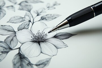 Pen Drawing of a Flower