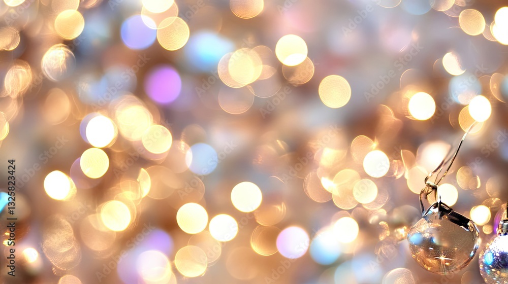 Poster festive bokeh background with colorful lights and sparkling effect