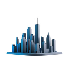 Obraz premium Urban 3D Skyline: Architectural Design for Modern Cities and Metropolitan Areas