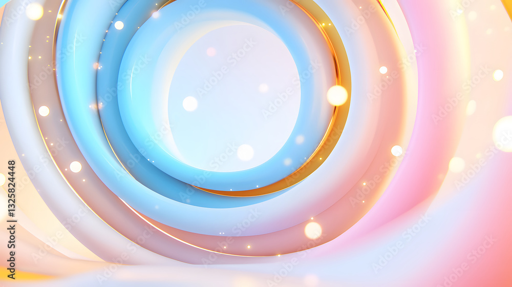 Poster A vibrant, abstract swirl of colors with soft glowing lights, creating a dreamy and inviting atmosphere