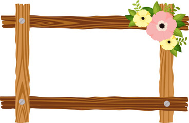 Wooden Frame With Flower