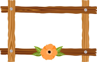 Wooden Frame With Flower