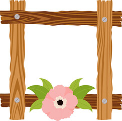 Wooden Frame With Flower